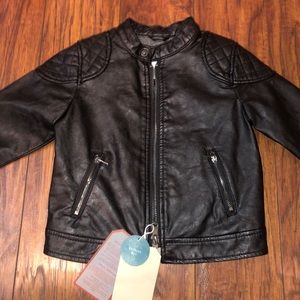 NWT: Zara BabyBoy Leather Jacket - 12/18M